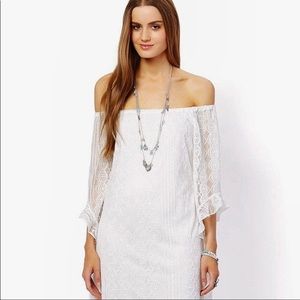 Charming Charlie White Lace Off The Shoulder Dress